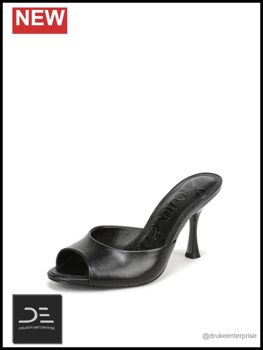 Sam Edelman Jeanie Heeled Mule Sandals, Leather, 3.4" Heel, Slip-On, Evening